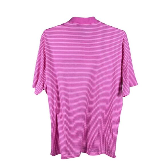 Polo Golf Ralph Lauren Mens XL Pink Striped Pima Cotton Fox Embroidery Preppy - Picture 8 of 14